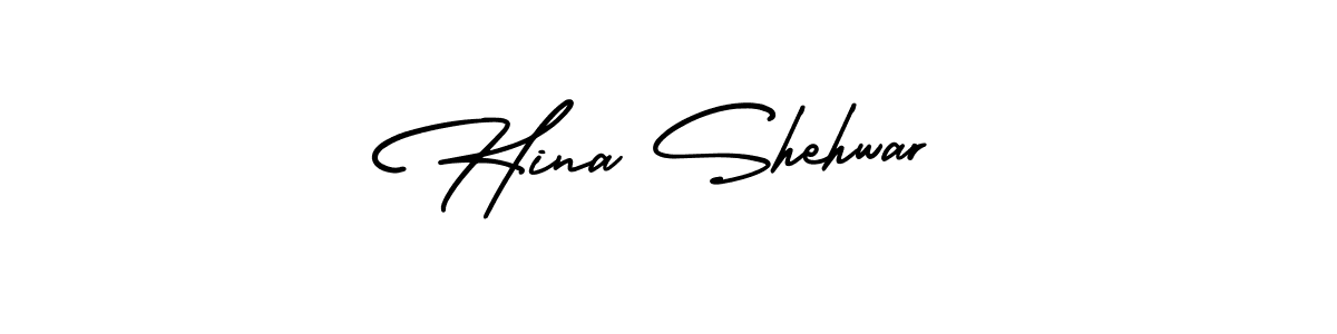 The best way (AmerikaSignatureDemo-Regular) to make a short signature is to pick only two or three words in your name. The name Hina Shehwar include a total of six letters. For converting this name. Hina Shehwar signature style 3 images and pictures png