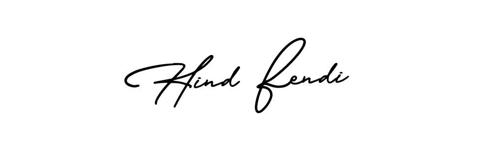 How to make Hind Fendi name signature. Use AmerikaSignatureDemo-Regular style for creating short signs online. This is the latest handwritten sign. Hind Fendi signature style 3 images and pictures png