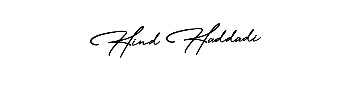 Create a beautiful signature design for name Hind Haddadi. With this signature (AmerikaSignatureDemo-Regular) fonts, you can make a handwritten signature for free. Hind Haddadi signature style 3 images and pictures png