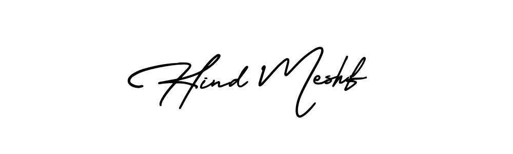 It looks lik you need a new signature style for name Hind Meshf. Design unique handwritten (AmerikaSignatureDemo-Regular) signature with our free signature maker in just a few clicks. Hind Meshf signature style 3 images and pictures png