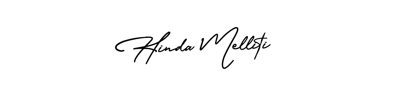 Also You can easily find your signature by using the search form. We will create Hinda Melliti name handwritten signature images for you free of cost using AmerikaSignatureDemo-Regular sign style. Hinda Melliti signature style 3 images and pictures png