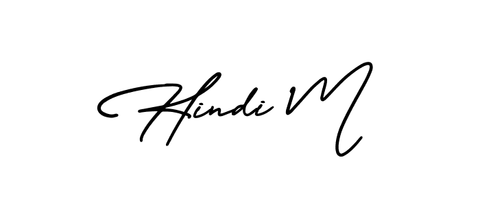 The best way (AmerikaSignatureDemo-Regular) to make a short signature is to pick only two or three words in your name. The name Hindi M include a total of six letters. For converting this name. Hindi M signature style 3 images and pictures png