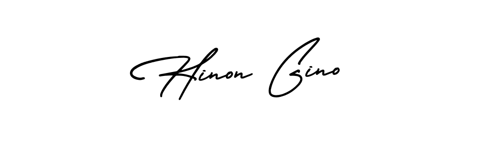 Design your own signature with our free online signature maker. With this signature software, you can create a handwritten (AmerikaSignatureDemo-Regular) signature for name Hinon Gino. Hinon Gino signature style 3 images and pictures png