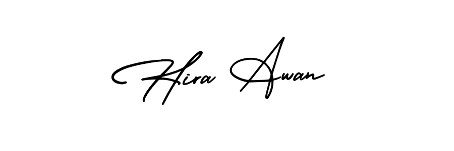 Create a beautiful signature design for name Hira Awan. With this signature (AmerikaSignatureDemo-Regular) fonts, you can make a handwritten signature for free. Hira Awan signature style 3 images and pictures png