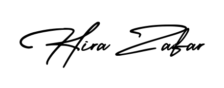 Personalize your online presence with Hira Zafar signature rendered in elegant AmerikaSignatureDemo-Regular font. Great for website footers and blogs. Hira Zafar signature style 3 images and pictures png