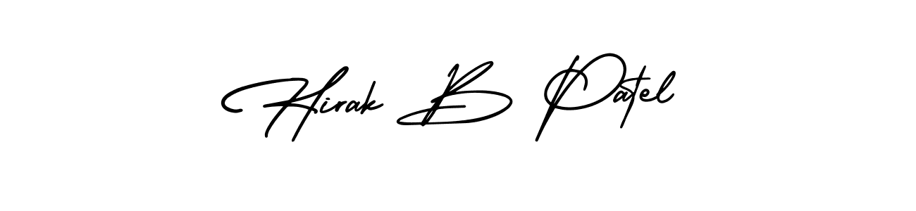 How to make Hirak B Patel name signature. Use AmerikaSignatureDemo-Regular style for creating short signs online. This is the latest handwritten sign. Hirak B Patel signature style 3 images and pictures png
