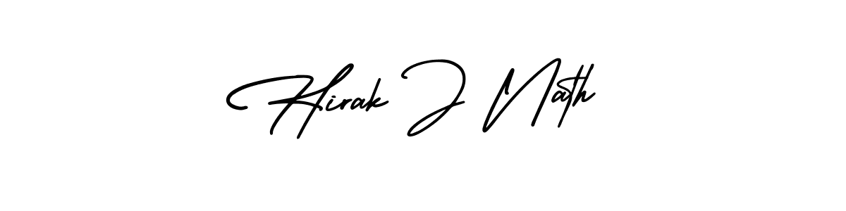 The best way (AmerikaSignatureDemo-Regular) to make a short signature is to pick only two or three words in your name. The name Hirak J Nath include a total of six letters. For converting this name. Hirak J Nath signature style 3 images and pictures png