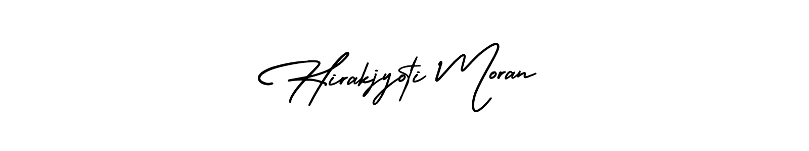It looks lik you need a new signature style for name Hirakjyoti Moran. Design unique handwritten (AmerikaSignatureDemo-Regular) signature with our free signature maker in just a few clicks. Hirakjyoti Moran signature style 3 images and pictures png