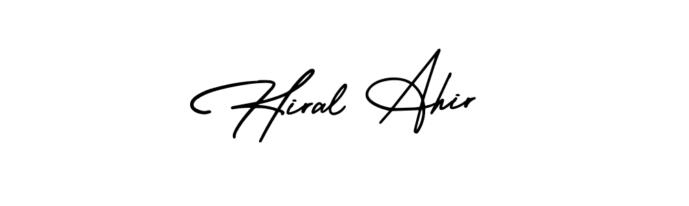 AmerikaSignatureDemo-Regular is a professional signature style that is perfect for those who want to add a touch of class to their signature. It is also a great choice for those who want to make their signature more unique. Get Hiral Ahir name to fancy signature for free. Hiral Ahir signature style 3 images and pictures png