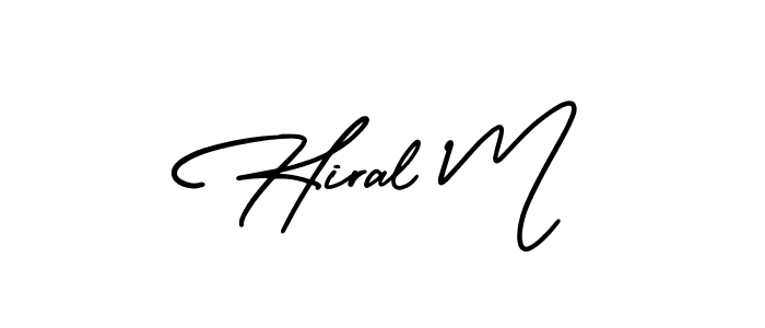 Best and Professional Signature Style for Hiral M. AmerikaSignatureDemo-Regular Best Signature Style Collection. Hiral M signature style 3 images and pictures png