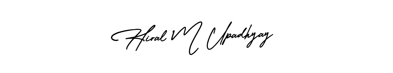 Make a beautiful signature design for name Hiral M Upadhyay. With this signature (AmerikaSignatureDemo-Regular) style, you can create a handwritten signature for free. Hiral M Upadhyay signature style 3 images and pictures png