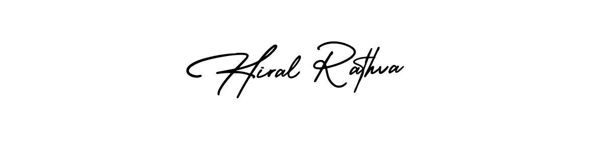 Hiral Rathva stylish signature style. Best Handwritten Sign (AmerikaSignatureDemo-Regular) for my name. Handwritten Signature Collection Ideas for my name Hiral Rathva. Hiral Rathva signature style 3 images and pictures png