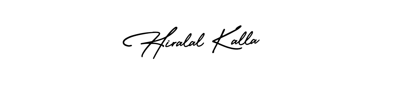 How to make Hiralal Kalla name signature. Use AmerikaSignatureDemo-Regular style for creating short signs online. This is the latest handwritten sign. Hiralal Kalla signature style 3 images and pictures png