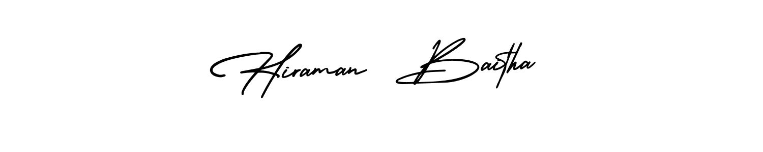 if you are searching for the best signature style for your name Hiraman  Baitha. so please give up your signature search. here we have designed multiple signature styles  using AmerikaSignatureDemo-Regular. Hiraman  Baitha signature style 3 images and pictures png