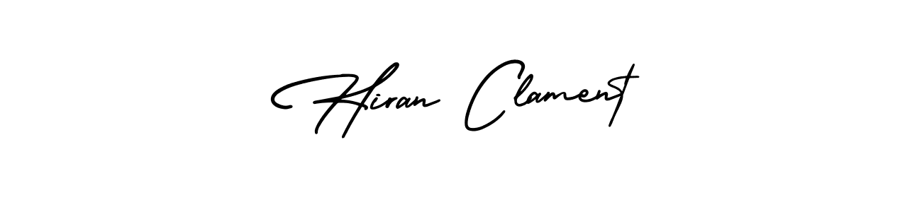 Hiran Clament stylish signature style. Best Handwritten Sign (AmerikaSignatureDemo-Regular) for my name. Handwritten Signature Collection Ideas for my name Hiran Clament. Hiran Clament signature style 3 images and pictures png