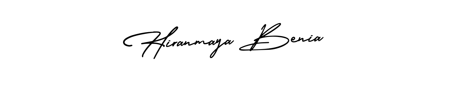 How to make Hiranmaya Benia signature? AmerikaSignatureDemo-Regular is a professional autograph style. Create handwritten signature for Hiranmaya Benia name. Hiranmaya Benia signature style 3 images and pictures png