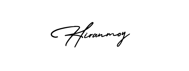 The best way (AmerikaSignatureDemo-Regular) to make a short signature is to pick only two or three words in your name. The name Hiranmoy include a total of six letters. For converting this name. Hiranmoy signature style 3 images and pictures png