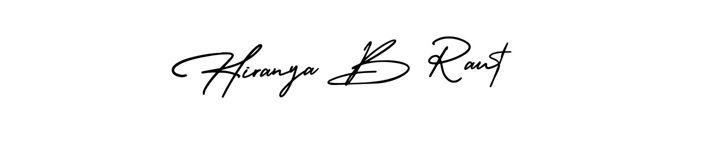 Hiranya B Raut stylish signature style. Best Handwritten Sign (AmerikaSignatureDemo-Regular) for my name. Handwritten Signature Collection Ideas for my name Hiranya B Raut. Hiranya B Raut signature style 3 images and pictures png