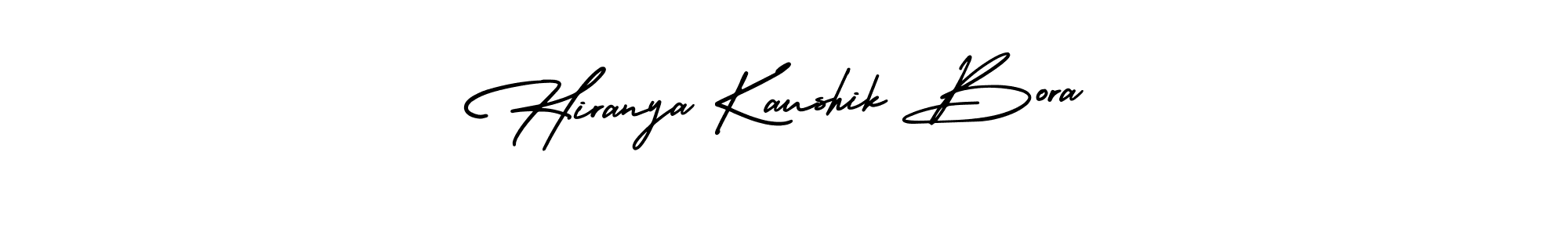 Create a beautiful signature design for name Hiranya Kaushik Bora. With this signature (AmerikaSignatureDemo-Regular) fonts, you can make a handwritten signature for free. Hiranya Kaushik Bora signature style 3 images and pictures png