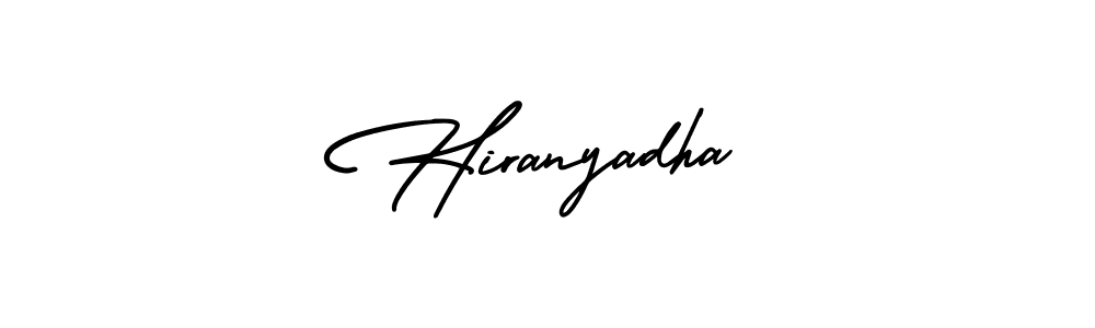 if you are searching for the best signature style for your name Hiranyadha. so please give up your signature search. here we have designed multiple signature styles  using AmerikaSignatureDemo-Regular. Hiranyadha signature style 3 images and pictures png