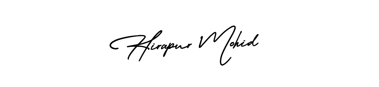 The best way (AmerikaSignatureDemo-Regular) to make a short signature is to pick only two or three words in your name. The name Hirapur Mohid include a total of six letters. For converting this name. Hirapur Mohid signature style 3 images and pictures png