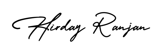 Express your personality with a custom Hirday Ranjan signature crafted with AmerikaSignatureDemo-Regular typography. Free transparent PNG download available. Hirday Ranjan signature style 3 images and pictures png