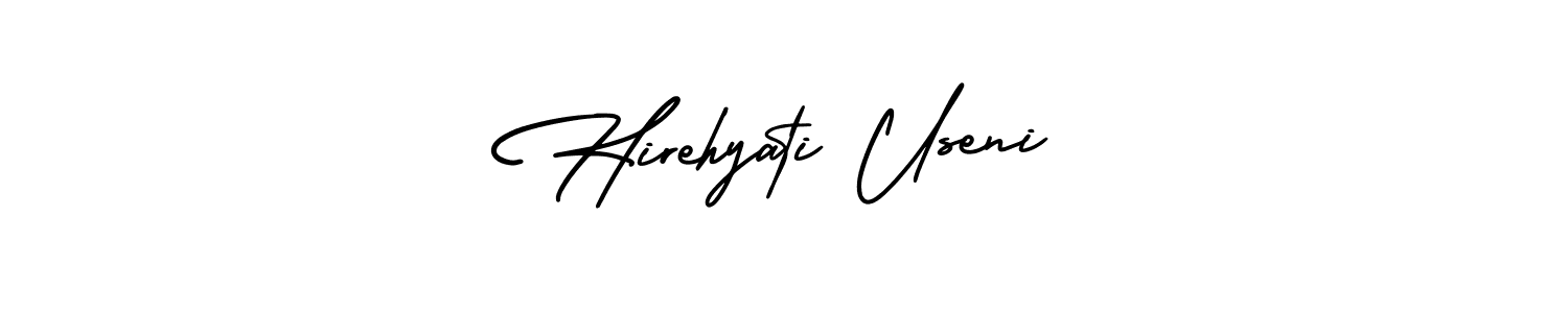 Similarly AmerikaSignatureDemo-Regular is the best handwritten signature design. Signature creator online .You can use it as an online autograph creator for name Hirehyati Useni. Hirehyati Useni signature style 3 images and pictures png