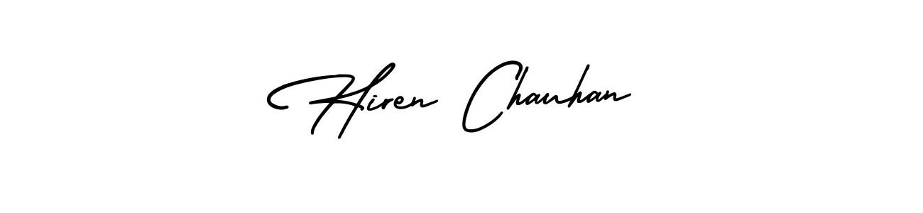 It looks lik you need a new signature style for name Hiren Chauhan. Design unique handwritten (AmerikaSignatureDemo-Regular) signature with our free signature maker in just a few clicks. Hiren Chauhan signature style 3 images and pictures png