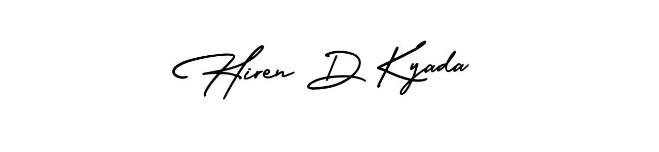 Make a short Hiren D Kyada signature style. Manage your documents anywhere anytime using AmerikaSignatureDemo-Regular. Create and add eSignatures, submit forms, share and send files easily. Hiren D Kyada signature style 3 images and pictures png