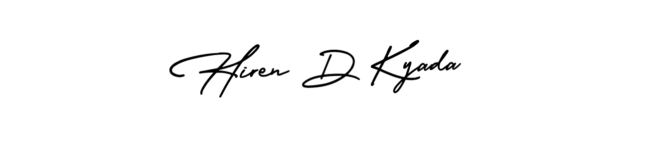 Hiren D Kyada stylish signature style. Best Handwritten Sign (AmerikaSignatureDemo-Regular) for my name. Handwritten Signature Collection Ideas for my name Hiren D Kyada. Hiren D Kyada signature style 3 images and pictures png