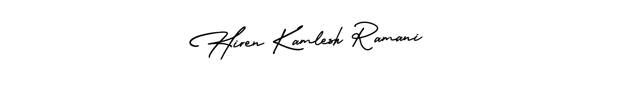 Design your own signature with our free online signature maker. With this signature software, you can create a handwritten (AmerikaSignatureDemo-Regular) signature for name Hiren Kamlesh Ramani. Hiren Kamlesh Ramani signature style 3 images and pictures png