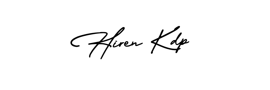 Use a signature maker to create a handwritten signature online. With this signature software, you can design (AmerikaSignatureDemo-Regular) your own signature for name Hiren Kdp. Hiren Kdp signature style 3 images and pictures png