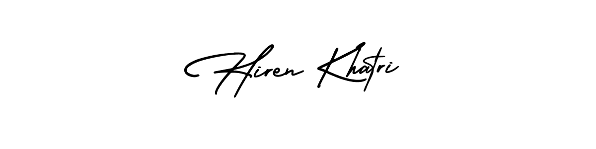 Create a beautiful signature design for name Hiren Khatri. With this signature (AmerikaSignatureDemo-Regular) fonts, you can make a handwritten signature for free. Hiren Khatri signature style 3 images and pictures png