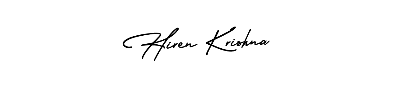 Hiren Krishna stylish signature style. Best Handwritten Sign (AmerikaSignatureDemo-Regular) for my name. Handwritten Signature Collection Ideas for my name Hiren Krishna. Hiren Krishna signature style 3 images and pictures png