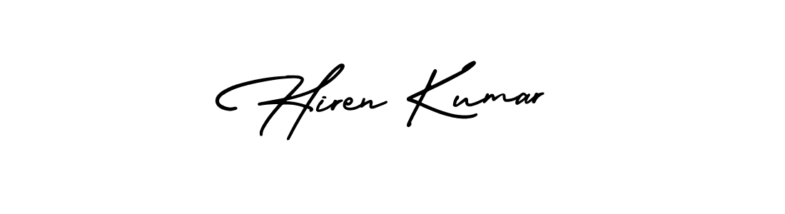 Design your own signature with our free online signature maker. With this signature software, you can create a handwritten (AmerikaSignatureDemo-Regular) signature for name Hiren Kumar. Hiren Kumar signature style 3 images and pictures png