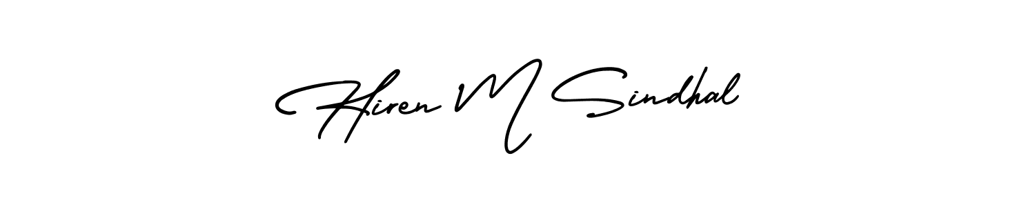 The best way (AmerikaSignatureDemo-Regular) to make a short signature is to pick only two or three words in your name. The name Hiren M Sindhal include a total of six letters. For converting this name. Hiren M Sindhal signature style 3 images and pictures png