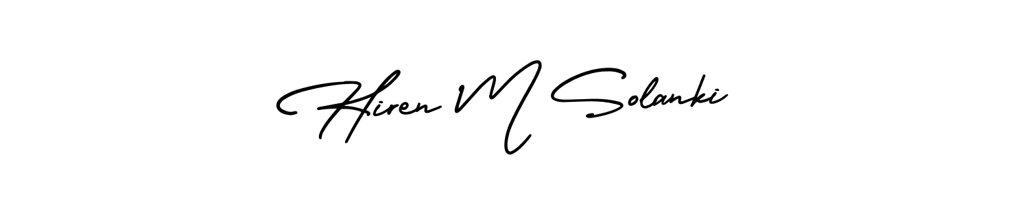 if you are searching for the best signature style for your name Hiren M Solanki. so please give up your signature search. here we have designed multiple signature styles  using AmerikaSignatureDemo-Regular. Hiren M Solanki signature style 3 images and pictures png