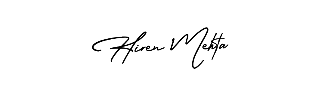 How to make Hiren Mehta signature? AmerikaSignatureDemo-Regular is a professional autograph style. Create handwritten signature for Hiren Mehta name. Hiren Mehta signature style 3 images and pictures png
