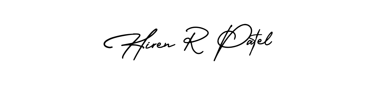 if you are searching for the best signature style for your name Hiren R Patel. so please give up your signature search. here we have designed multiple signature styles  using AmerikaSignatureDemo-Regular. Hiren R Patel signature style 3 images and pictures png