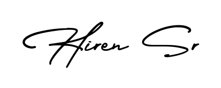 Similarly AmerikaSignatureDemo-Regular is the best handwritten signature design. Signature creator online. You can use it as an online autograph creator for name Hiren Sr. Hiren Sr signature style 3 images and pictures png