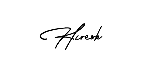 Similarly AmerikaSignatureDemo-Regular is the best handwritten signature design. Signature creator online .You can use it as an online autograph creator for name Hiresh. Hiresh signature style 3 images and pictures png
