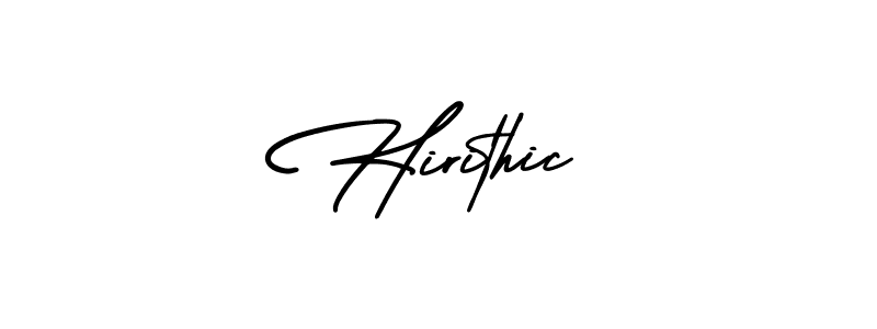 Hirithic stylish signature style. Best Handwritten Sign (AmerikaSignatureDemo-Regular) for my name. Handwritten Signature Collection Ideas for my name Hirithic. Hirithic signature style 3 images and pictures png