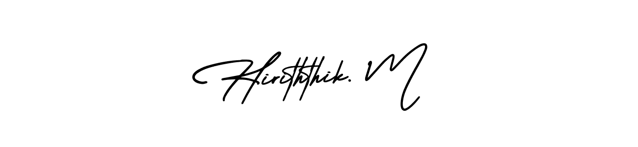 Also You can easily find your signature by using the search form. We will create Hiriththik. M name handwritten signature images for you free of cost using AmerikaSignatureDemo-Regular sign style. Hiriththik. M signature style 3 images and pictures png