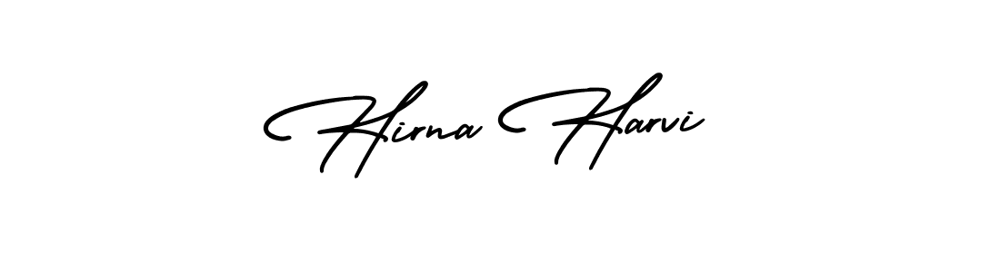 How to make Hirna Harvi name signature. Use AmerikaSignatureDemo-Regular style for creating short signs online. This is the latest handwritten sign. Hirna Harvi signature style 3 images and pictures png