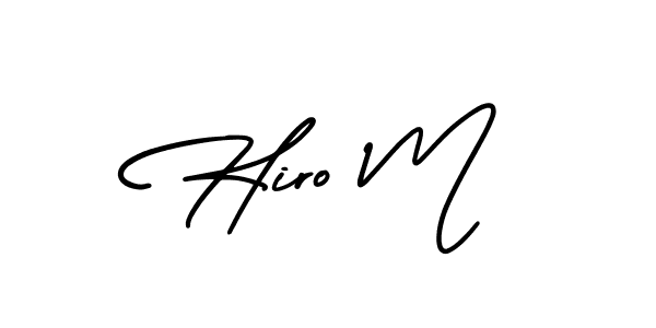 Create a beautiful signature design for name Hiro M. With this signature (AmerikaSignatureDemo-Regular) fonts, you can make a handwritten signature for free. Hiro M signature style 3 images and pictures png