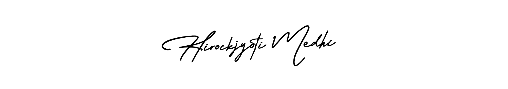 How to make Hirockjyoti Medhi signature? AmerikaSignatureDemo-Regular is a professional autograph style. Create handwritten signature for Hirockjyoti Medhi name. Hirockjyoti Medhi signature style 3 images and pictures png