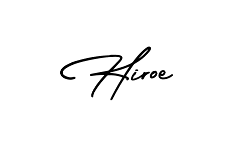How to make Hiroe name signature. Use AmerikaSignatureDemo-Regular style for creating short signs online. This is the latest handwritten sign. Hiroe signature style 3 images and pictures png
