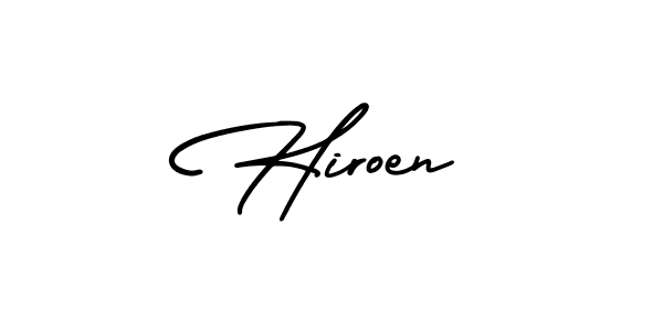 The best way (AmerikaSignatureDemo-Regular) to make a short signature is to pick only two or three words in your name. The name Hiroen include a total of six letters. For converting this name. Hiroen signature style 3 images and pictures png