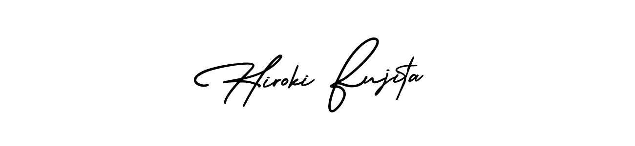 You should practise on your own different ways (AmerikaSignatureDemo-Regular) to write your name (Hiroki Fujita) in signature. don't let someone else do it for you. Hiroki Fujita signature style 3 images and pictures png