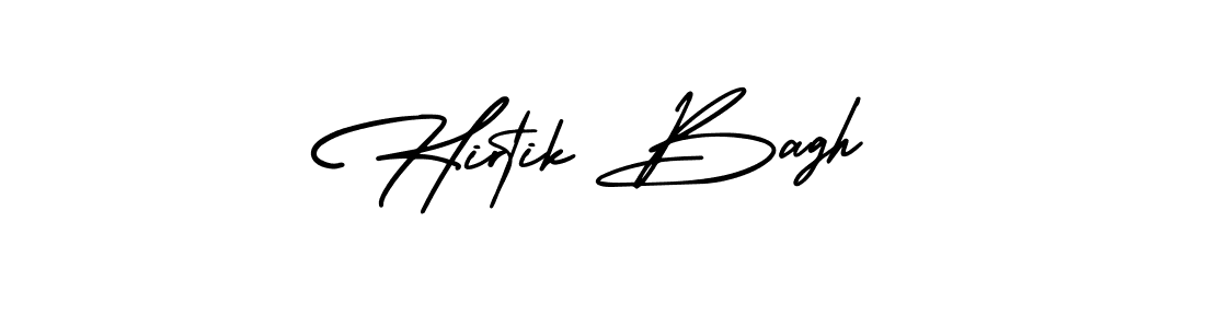 You should practise on your own different ways (AmerikaSignatureDemo-Regular) to write your name (Hirtik Bagh) in signature. don't let someone else do it for you. Hirtik Bagh signature style 3 images and pictures png